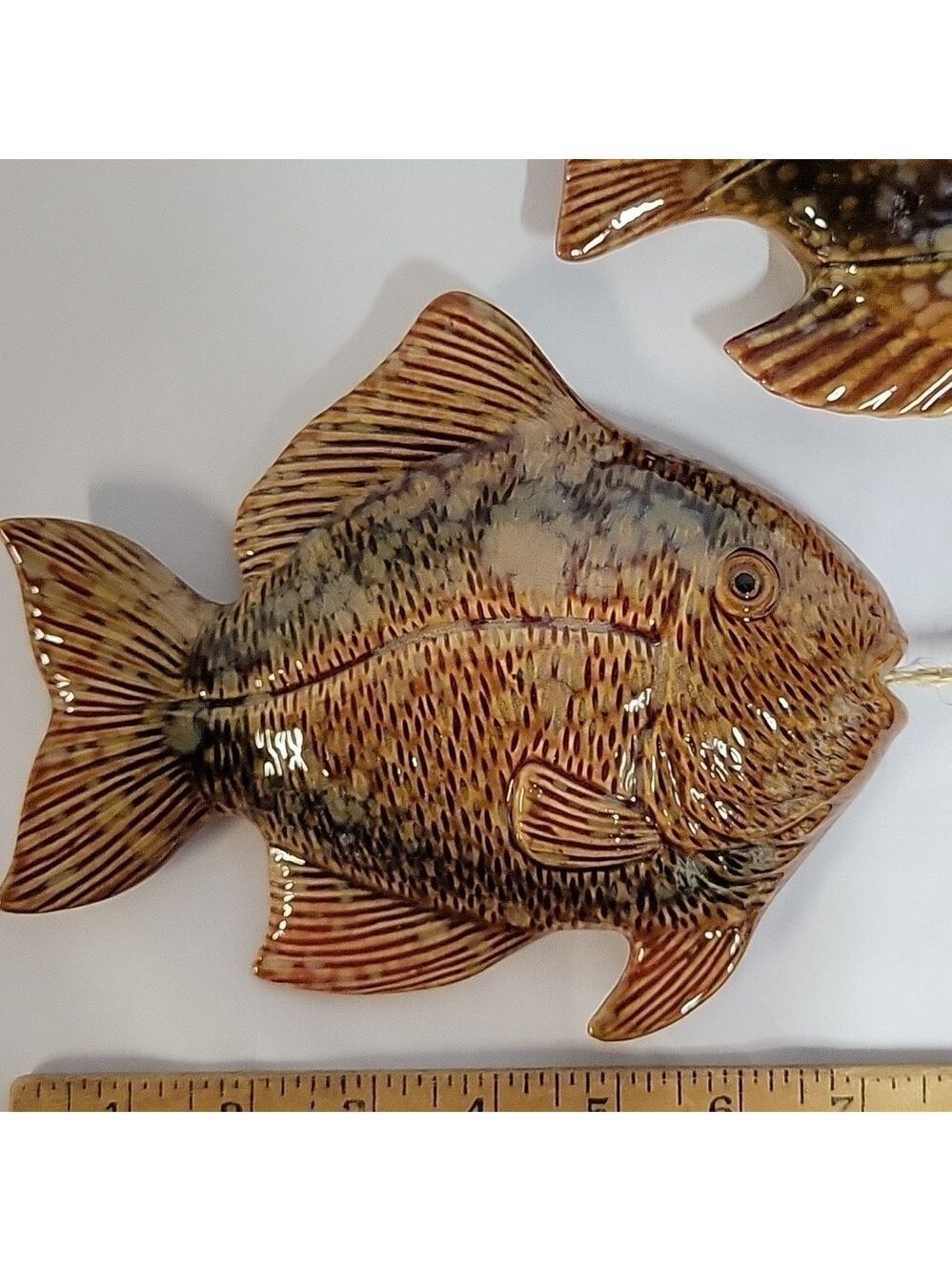 Set of (2) Glazed Finish Studio Pottery Fish - Picture 7 of 8